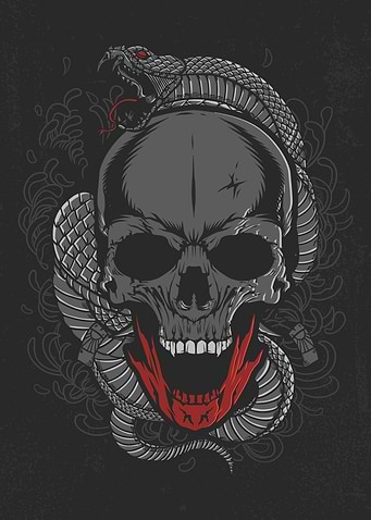 Skull and Snake Tattoo