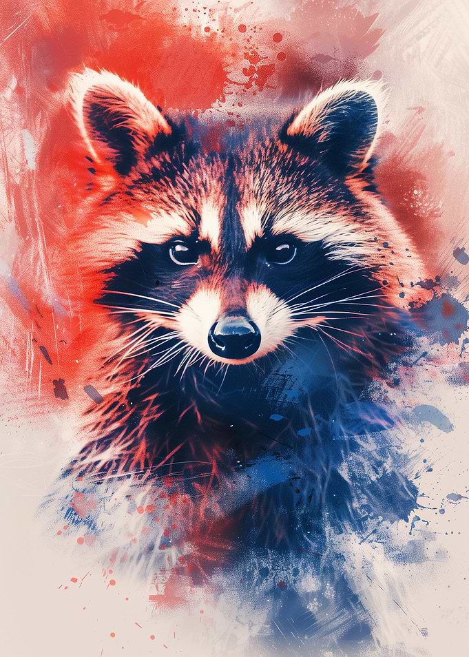 Raccoon Watercolor Portrait