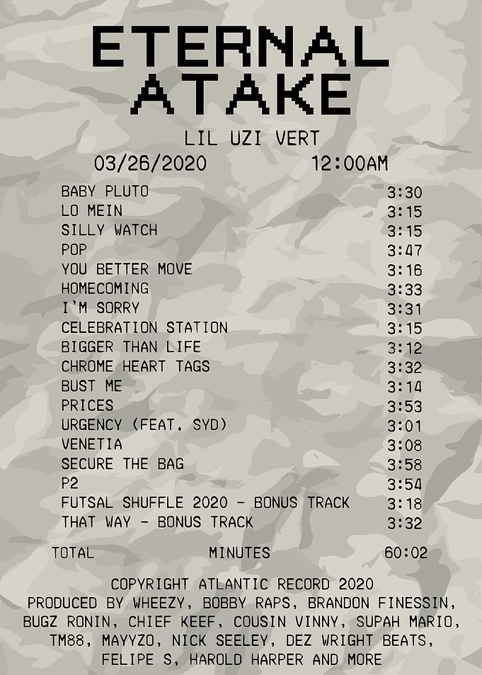 Lil Uzi Vert - Eternal Atake Tracklist