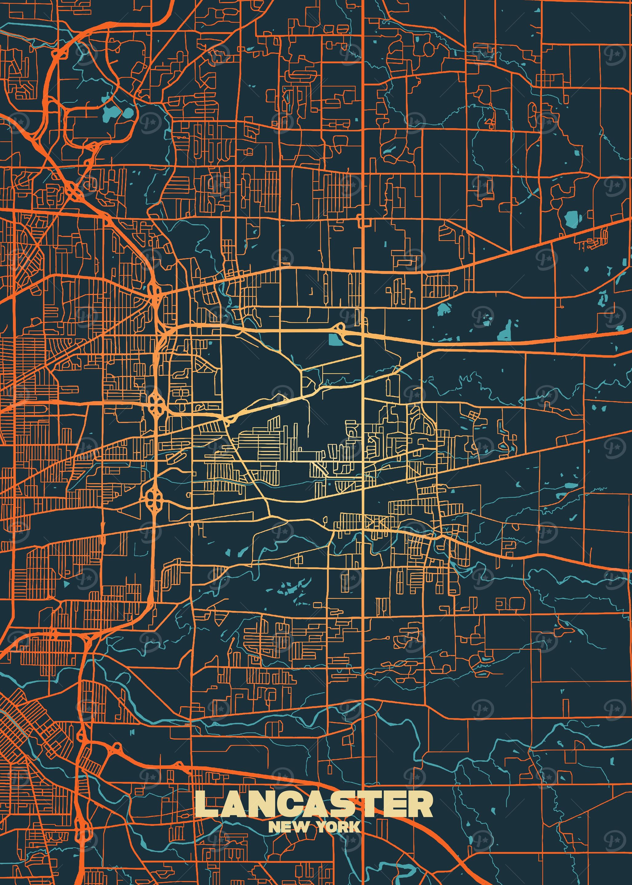 Lancaster, New York City Map