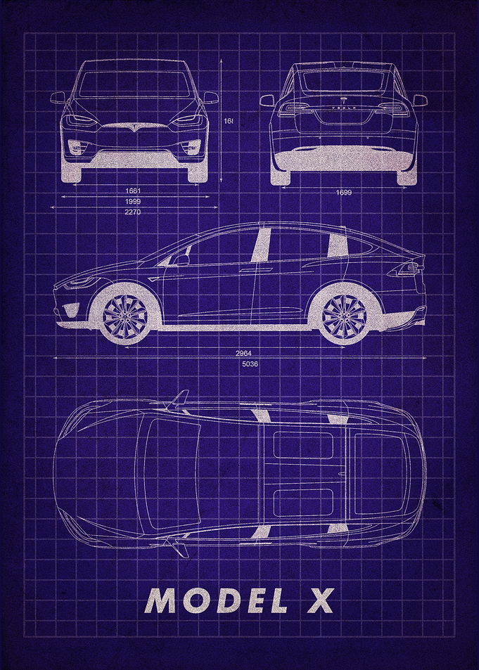 Tesla Model X Blueprint