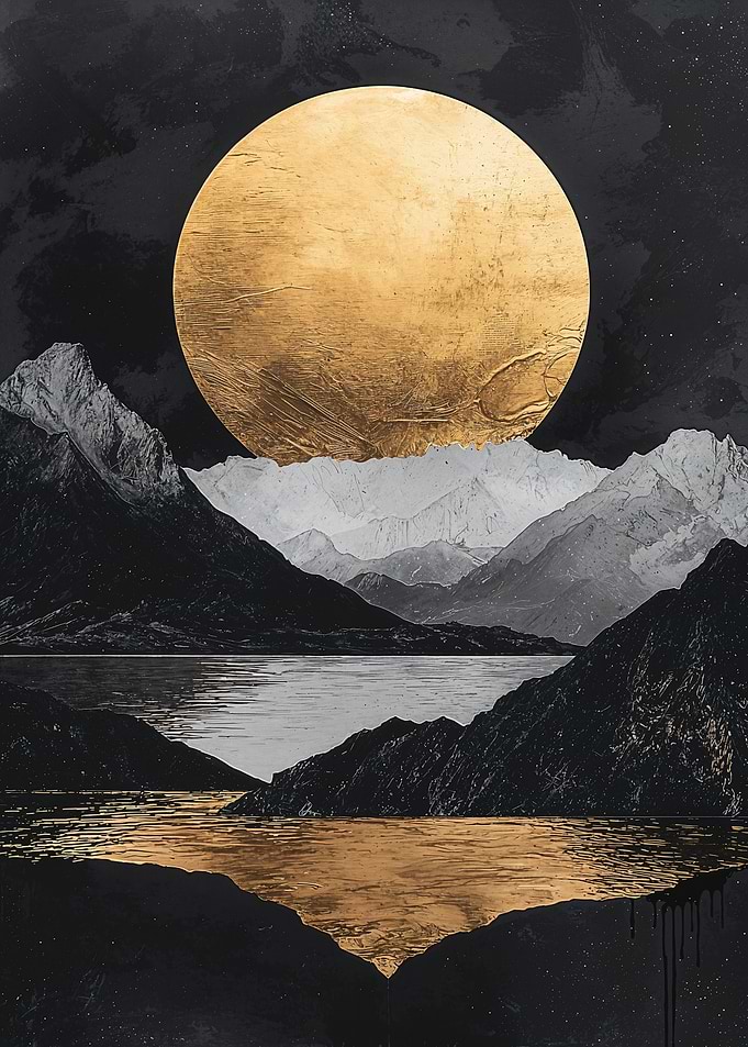 Golden Moon Landscape