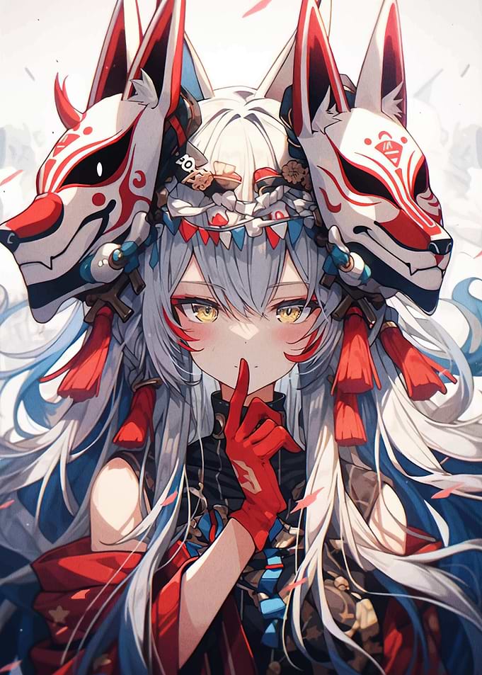 Kitsune Mask Anime Girl