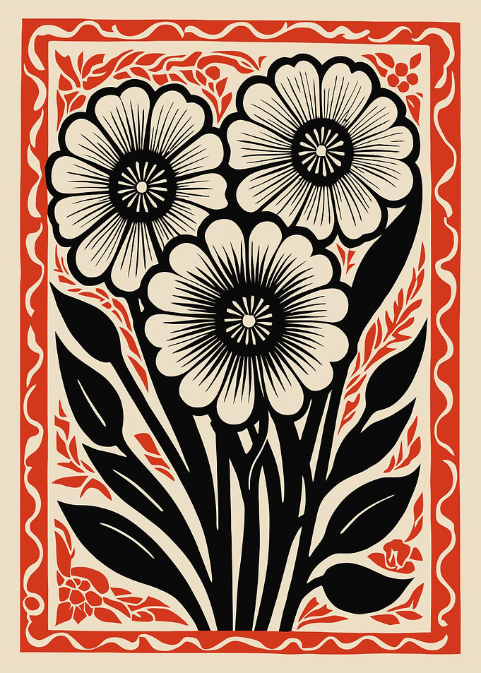 Black and White Flowers
