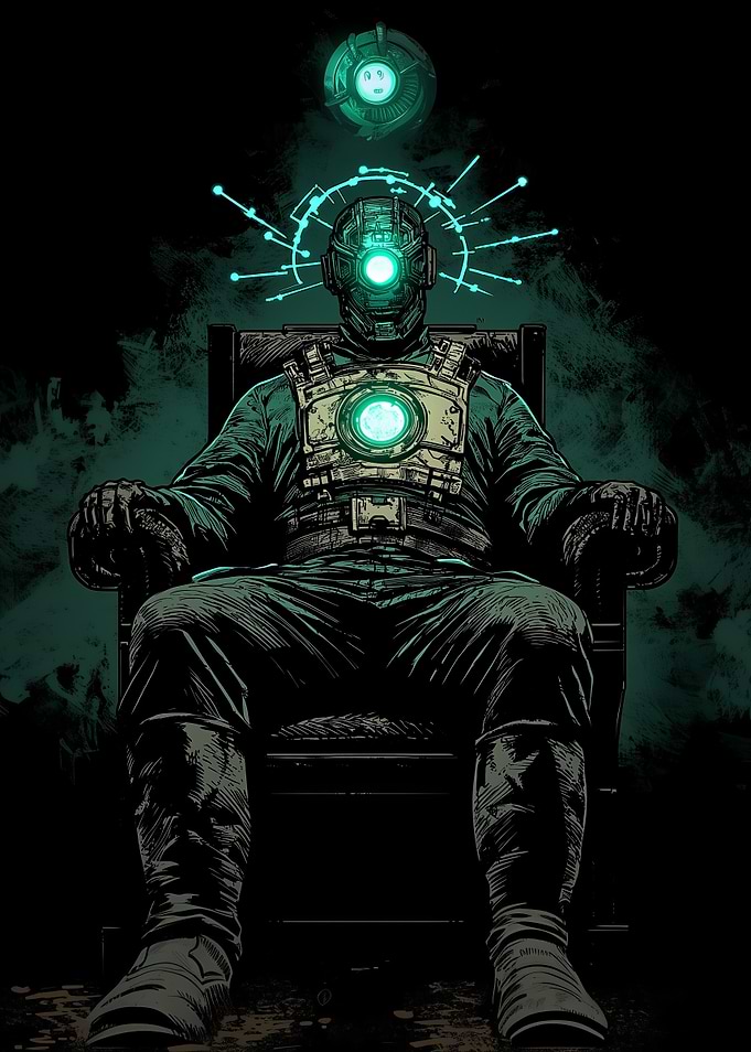 Cyberpunk Figure in Chair