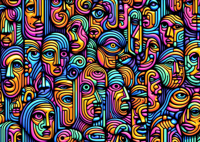 Abstract Faces Pattern