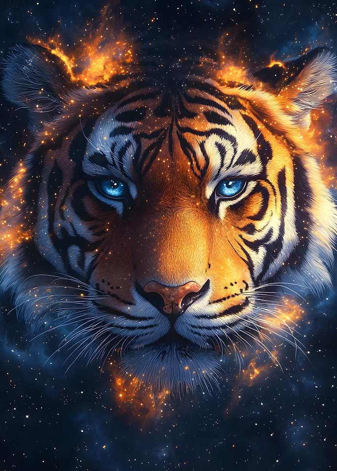 Majestic Tiger in Space