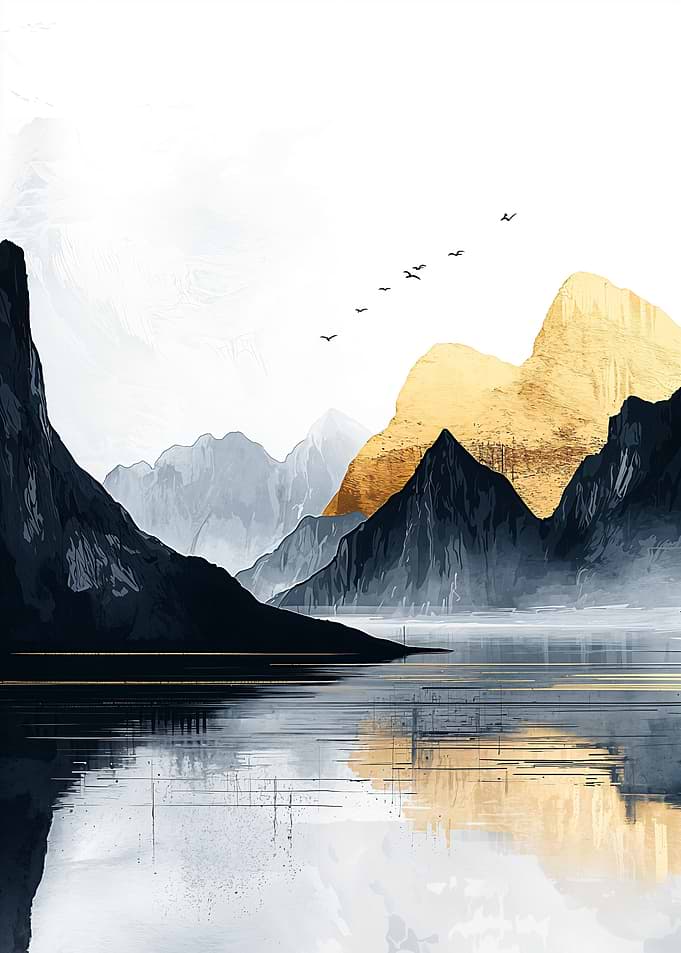 Golden Mountain Landscape