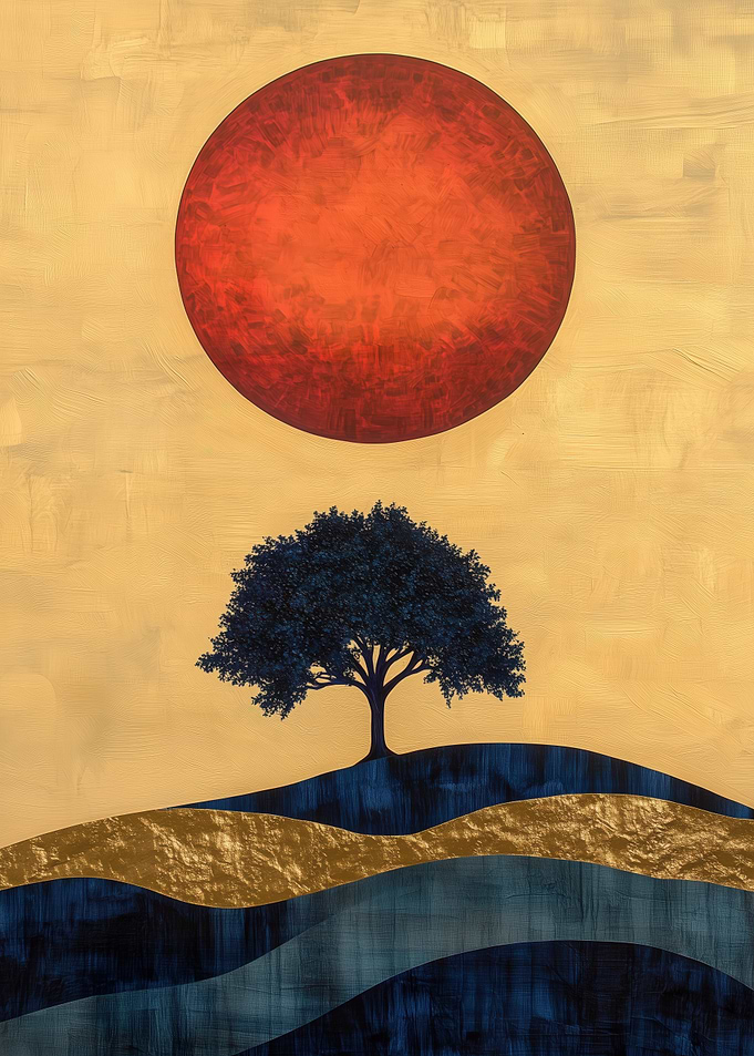 Abstract Sunset Landscape