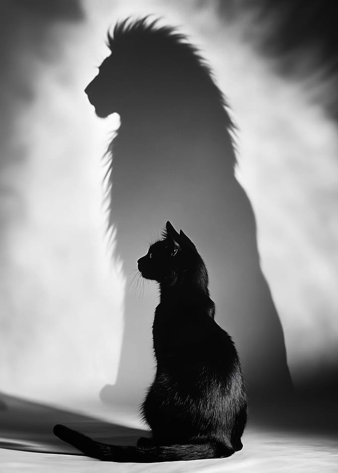Cat with Lion Shadow