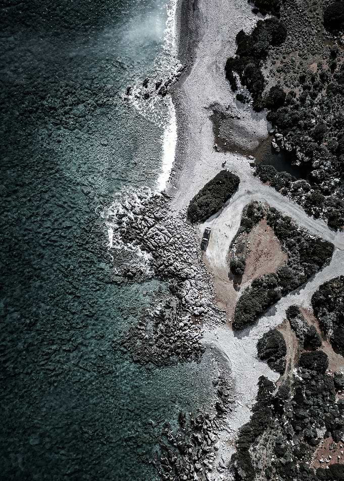 Aerial View of Coastline in Greece