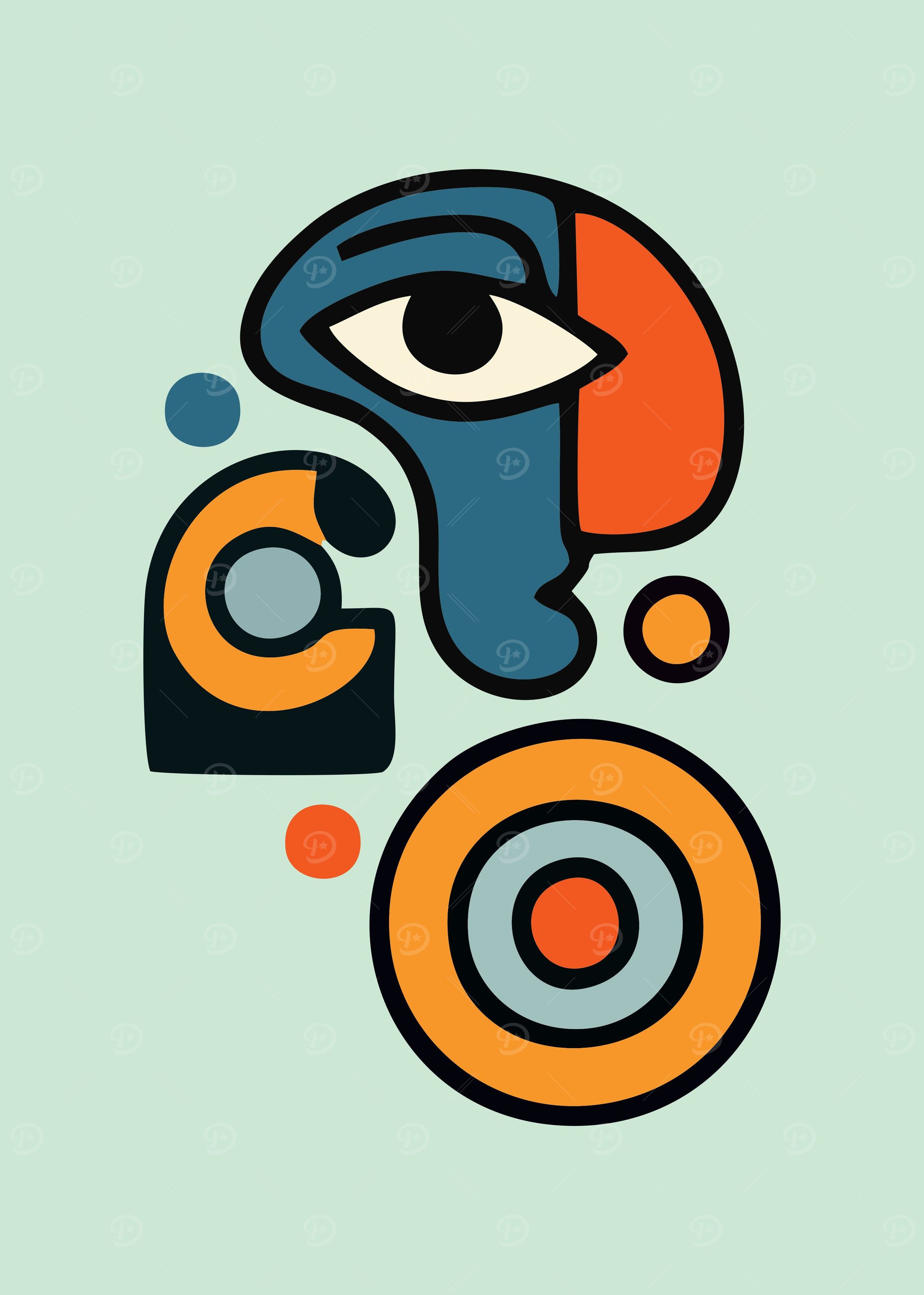 monster Abstract Face Art