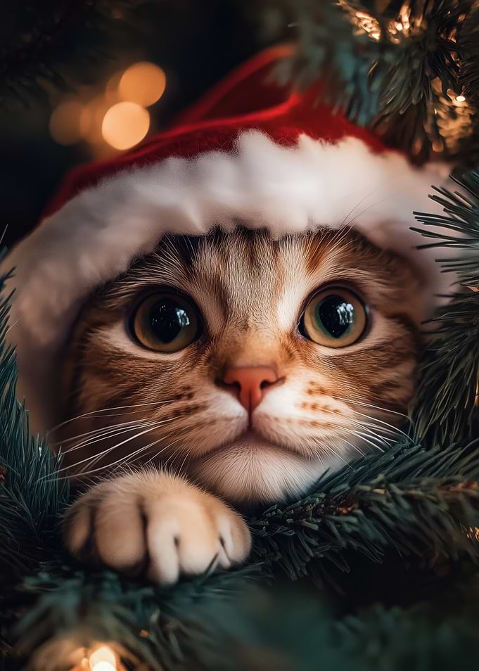 Cat in Santa Hat