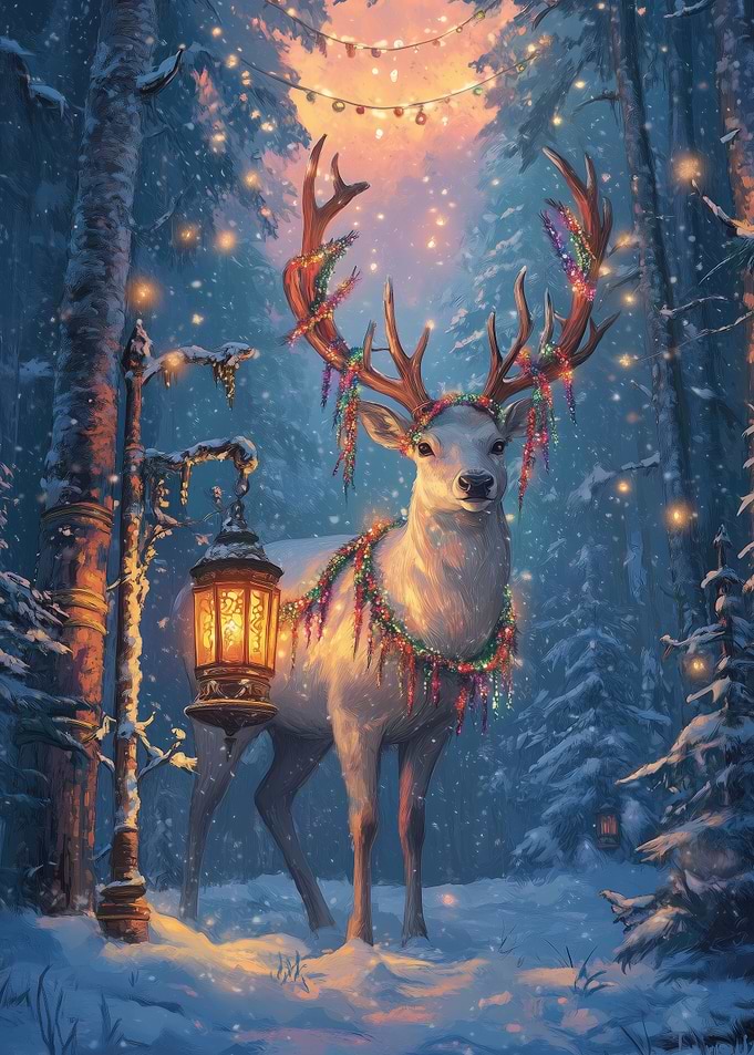 Reindeer in Winter Wonderland