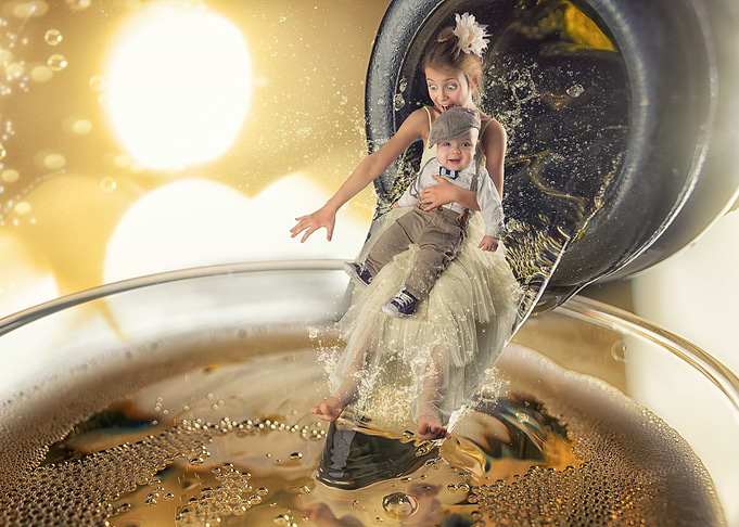 Kids Falling into Champagne