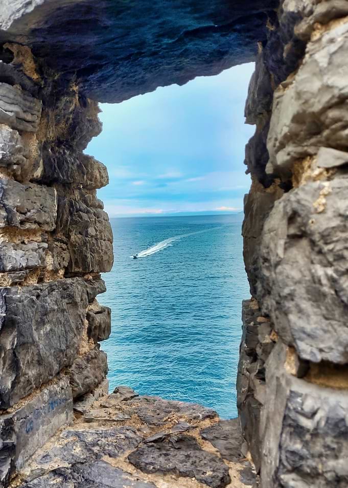 Ocean View Through Stone Arch
