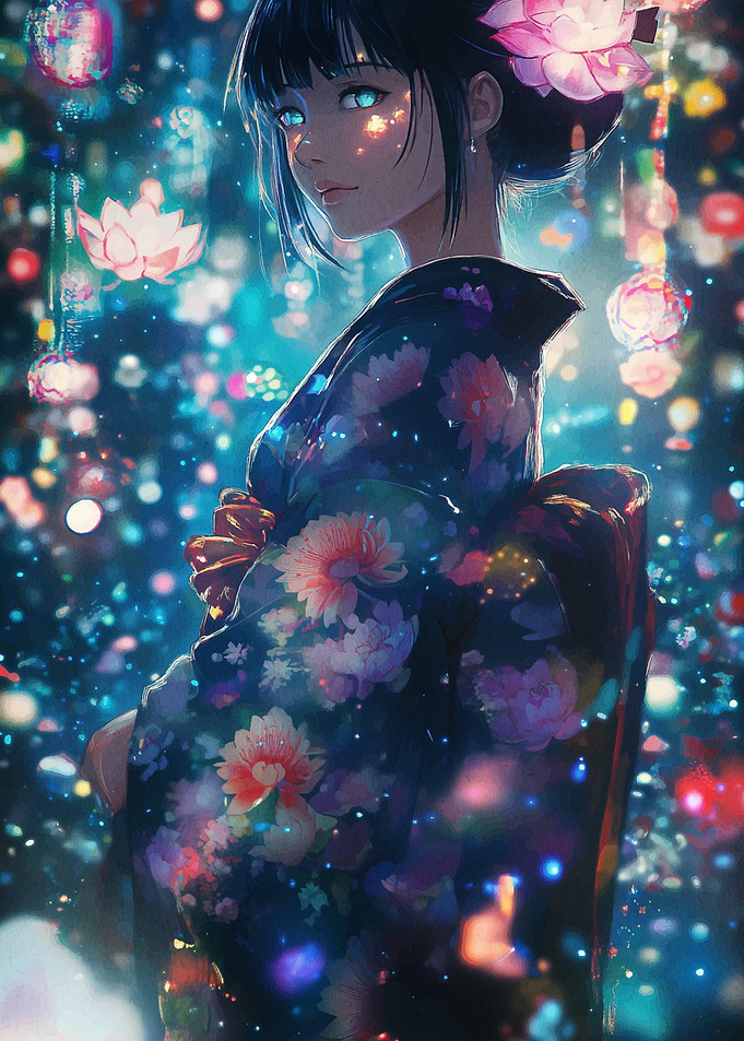 Anime Girl in Kimono