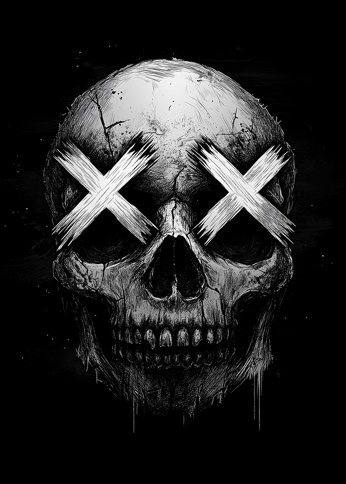Skull With X Eyes
