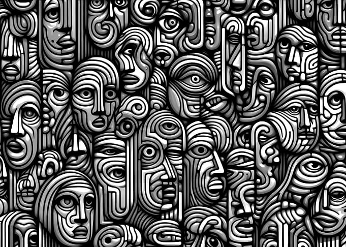 Abstract Chrome Faces