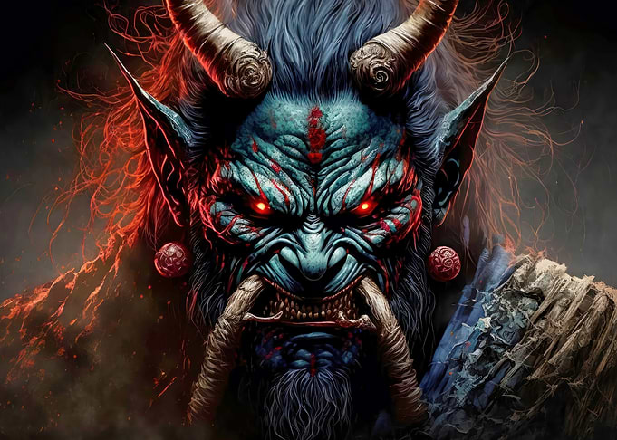Demon with Red Eyes