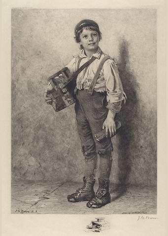 Young Newsboy with Papers