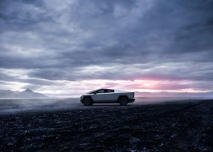 Tesla Cybertruck in Landscape