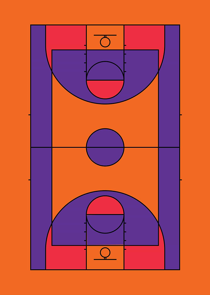 Basketball Court Illustration Suns