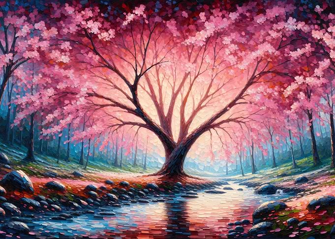 Pink Blossom River