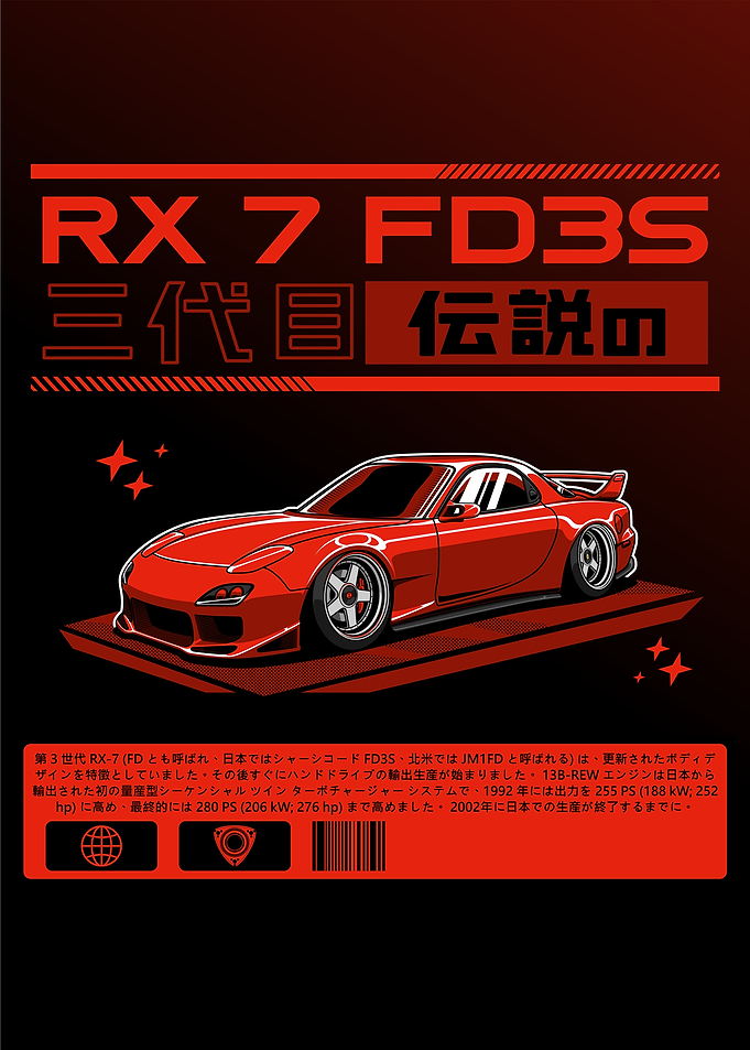 RX-7 FD3S Red Japanese Sports Car
