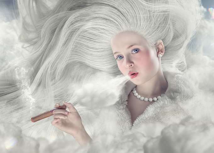 White Lady with Cigar