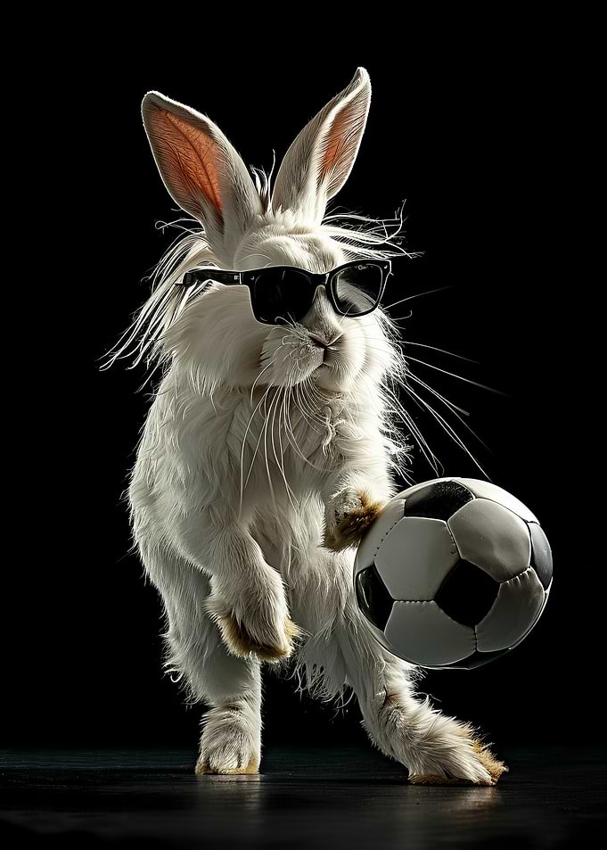 Cool Bunny with Soccer Ball