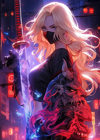Cyberpunk Samurai Girl