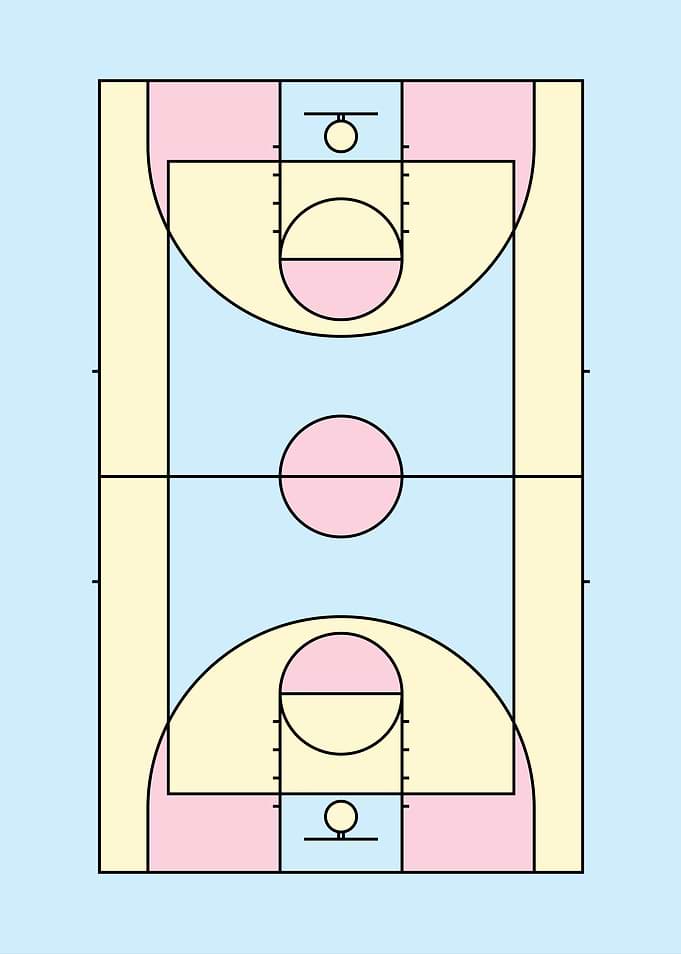 Pastel Basketball Court