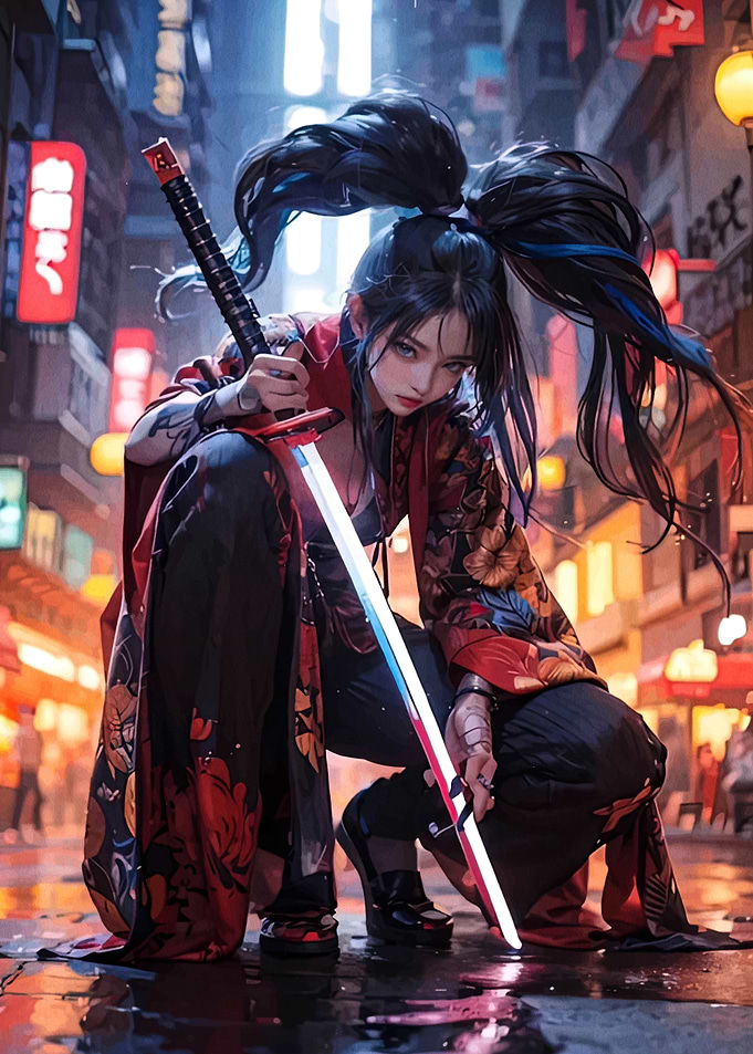 Cyberpunk Samurai Girl
