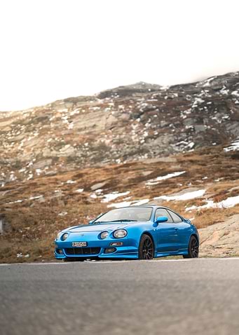 Blue Toyota Celica on Moun
