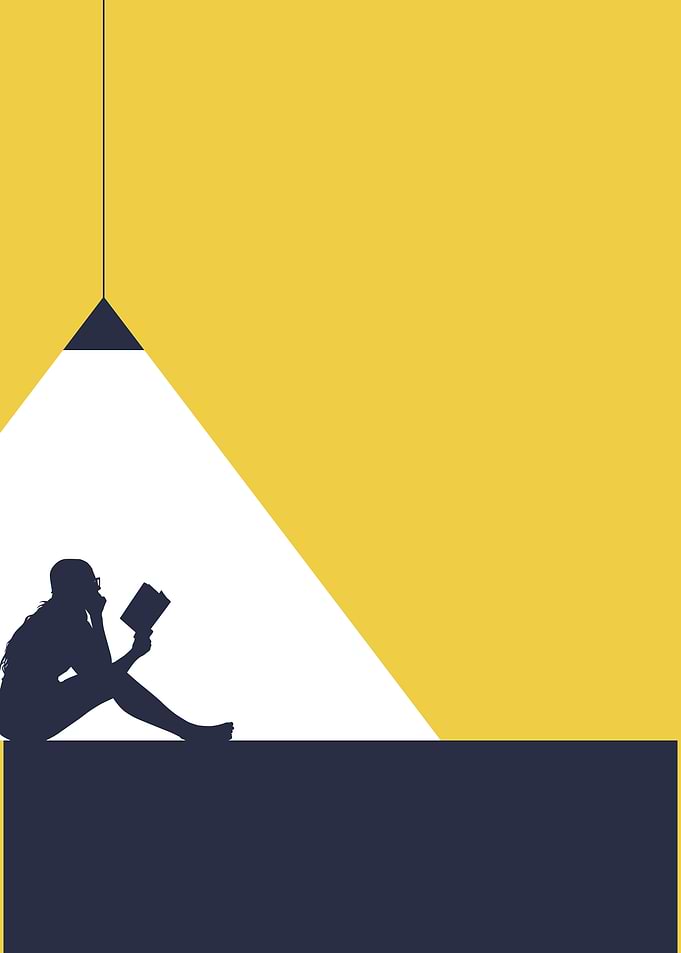 Silhouette Reading Under Light