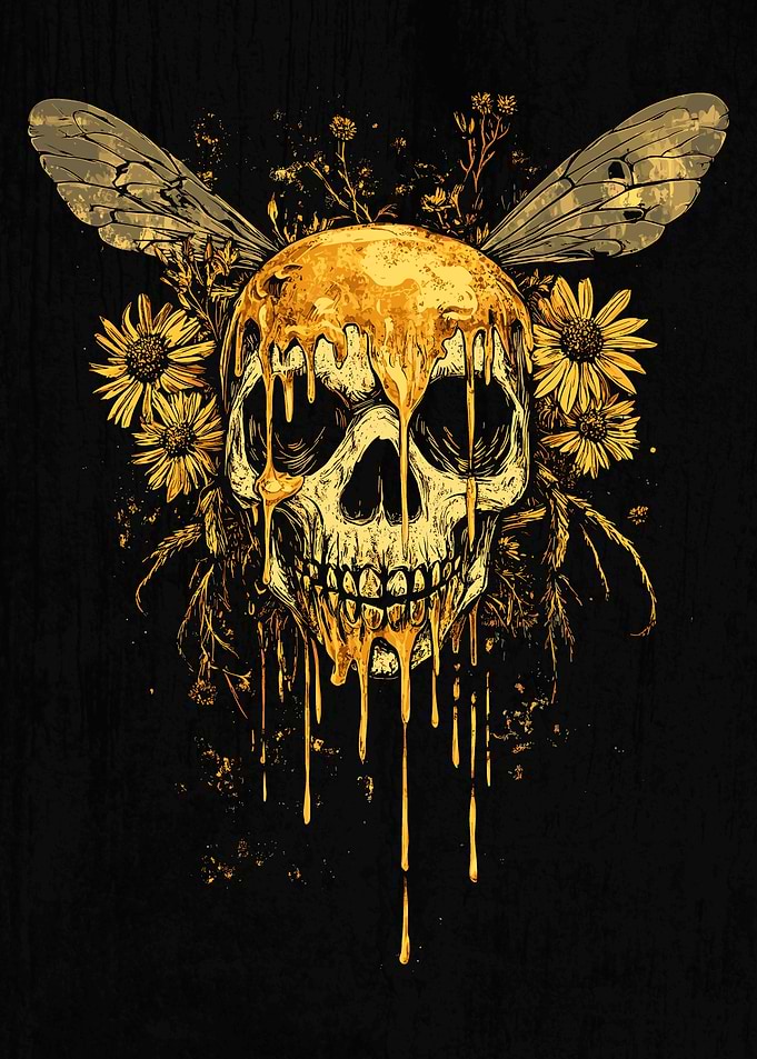 Honeycore - Honey Skull and Flowers