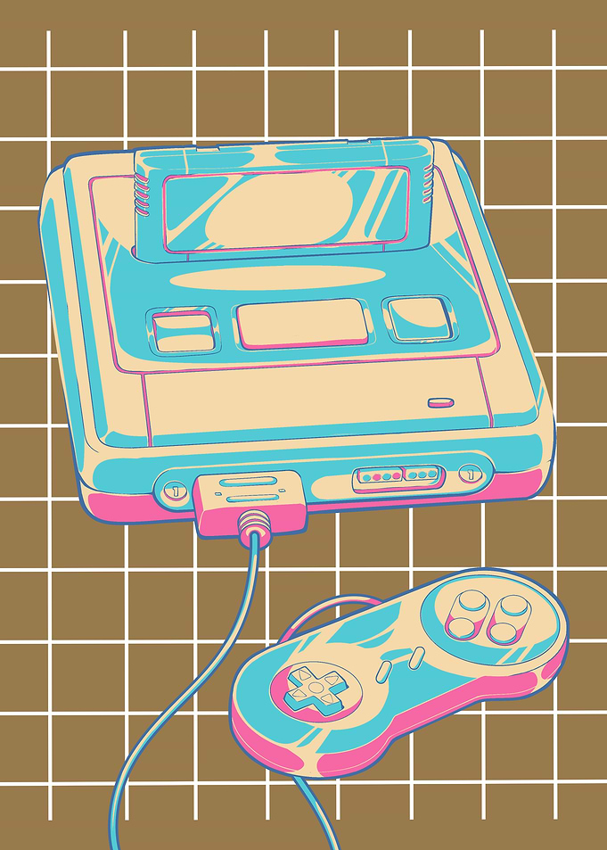 Console game retro style