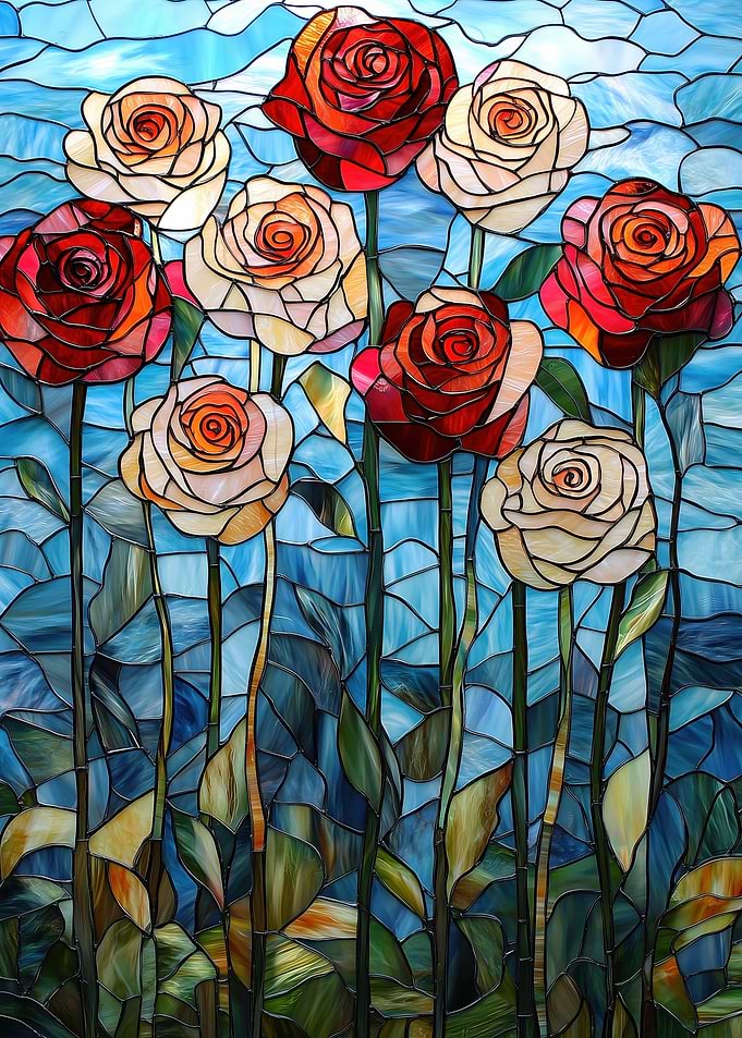 Stained Glass Roses