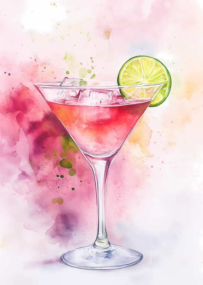 Cosmopolitan in Watercolor Elegance