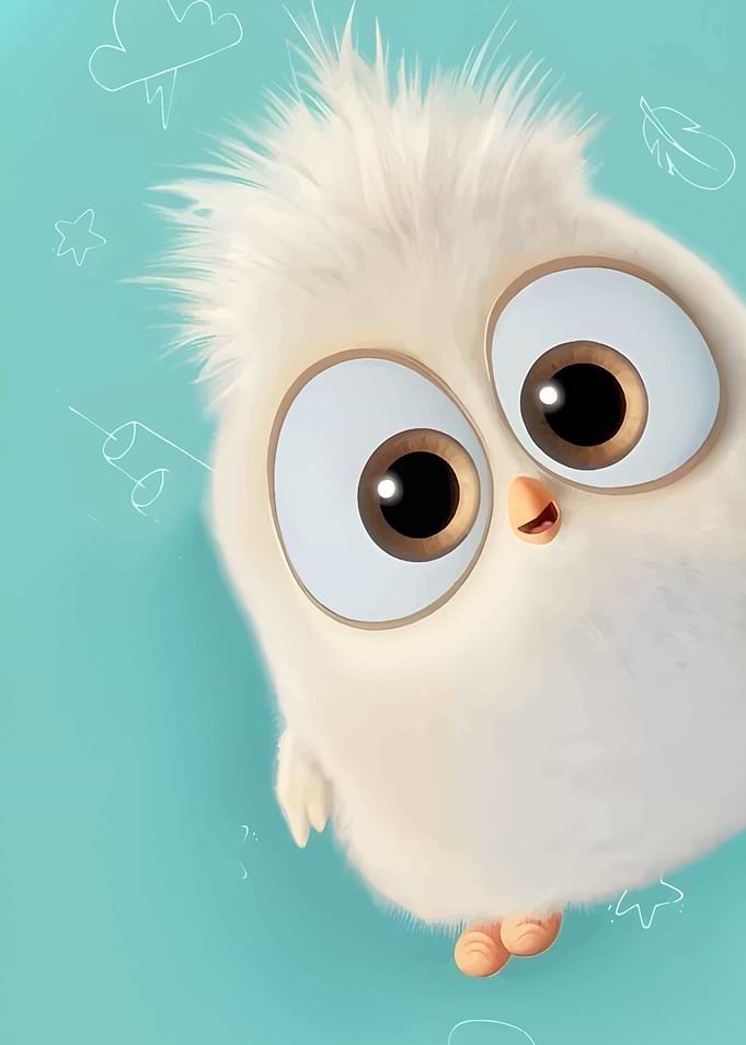 Cute White Bird Cartoon
