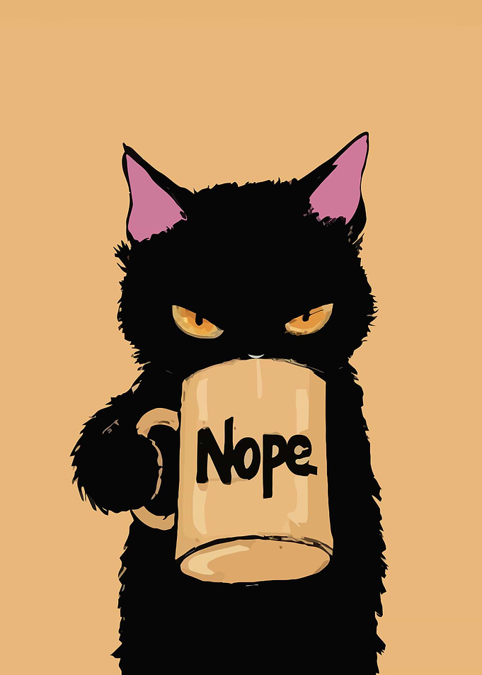 Black Cat with Nope Mug