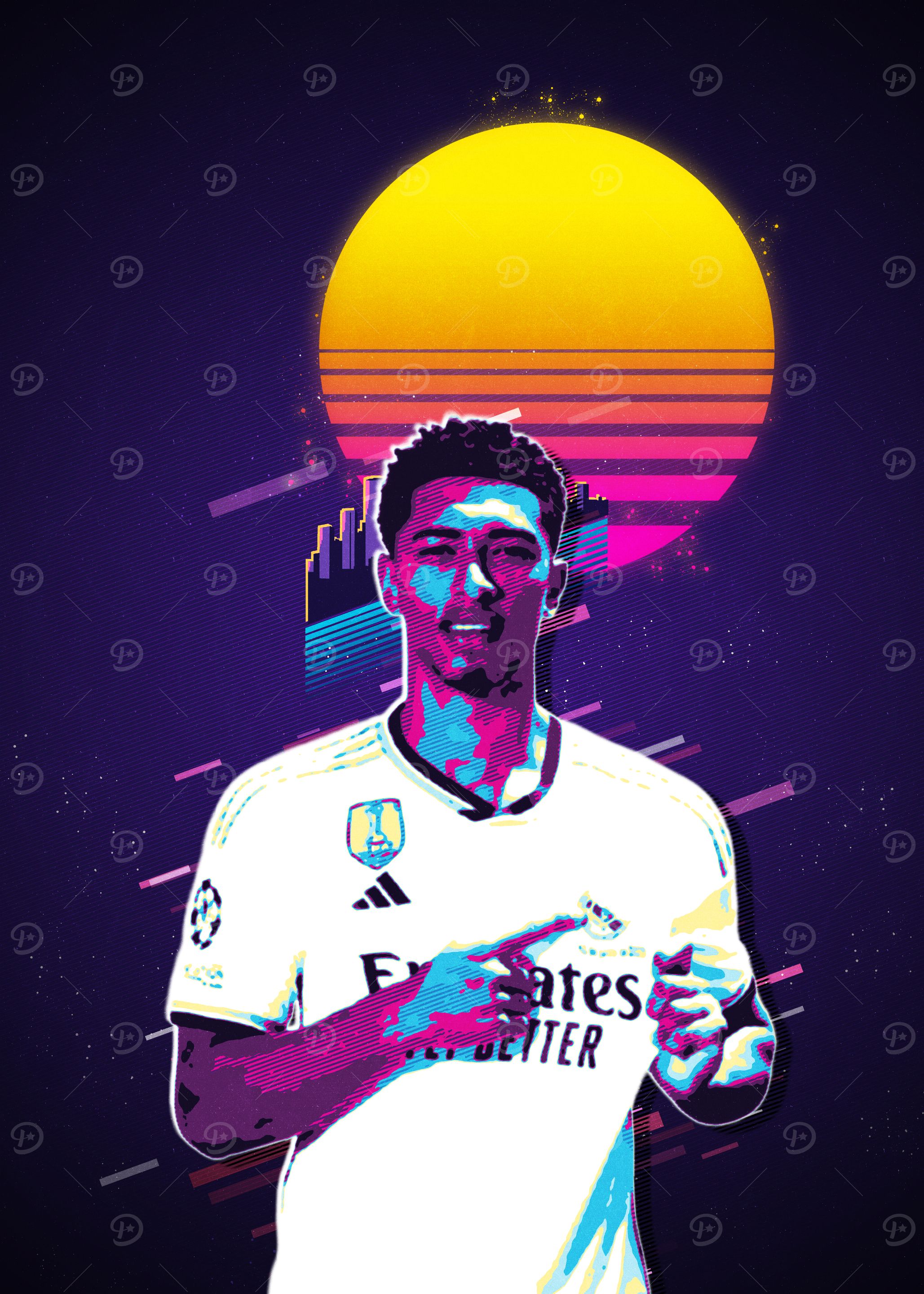 Billingham Football Player in Retro Style