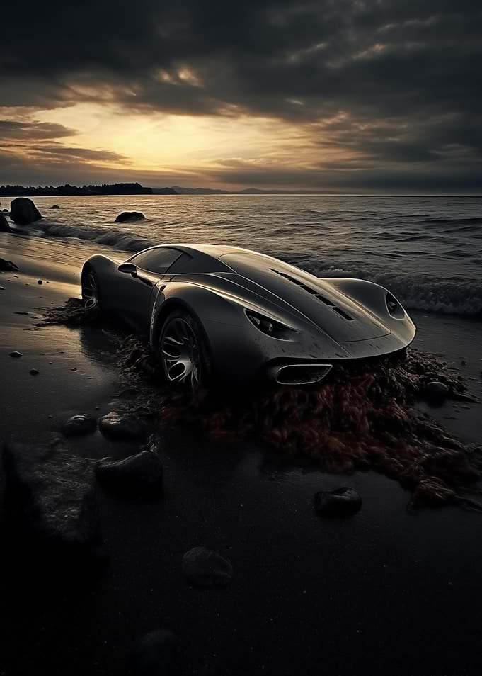 Sports Car on Beach