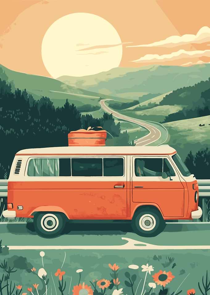 Retro Road Trip Adventure