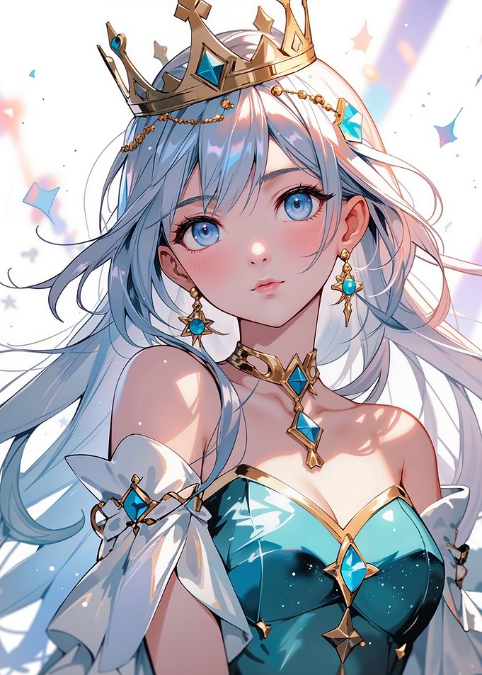 Anime Princess with Blue Eyes