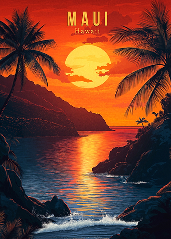 Maui Hawaii Travel Poster