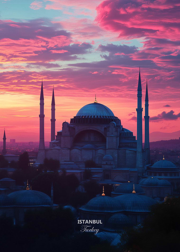Istanbul Turkey Sunset Mosque