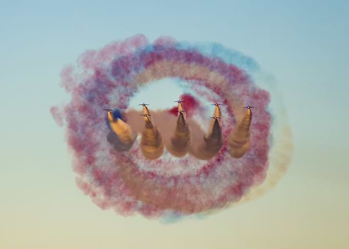 Patrouille de France at sunset