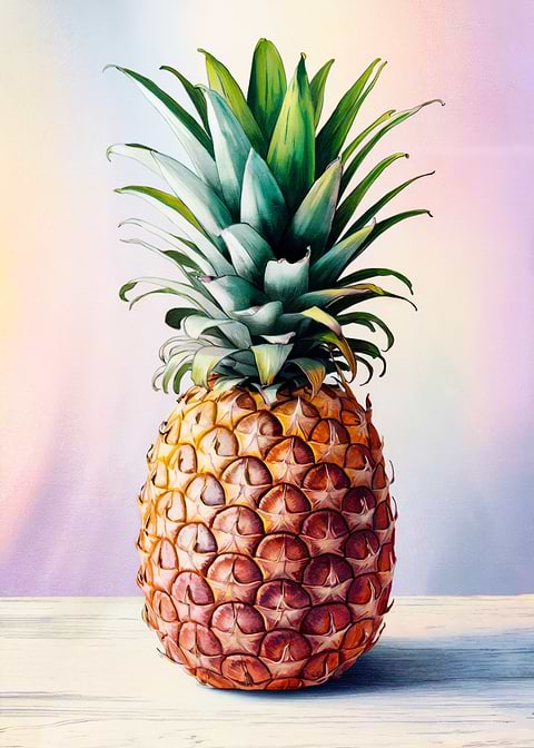 Pineapple Still Life — kitchen metal wall art